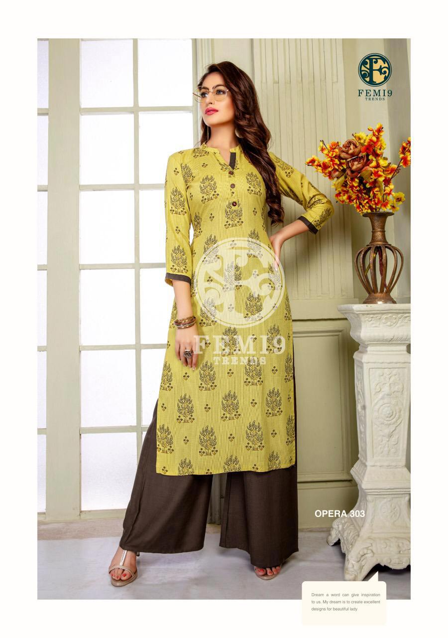 Opera Vol-3 Femi9Trends Rayon Interlock Palazzo Kurti Opera Vol-3 Femi9Trends Rayon Interlock Palazzo Kurti